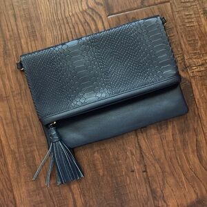 GiGi New York Navy Clutch with Tassel